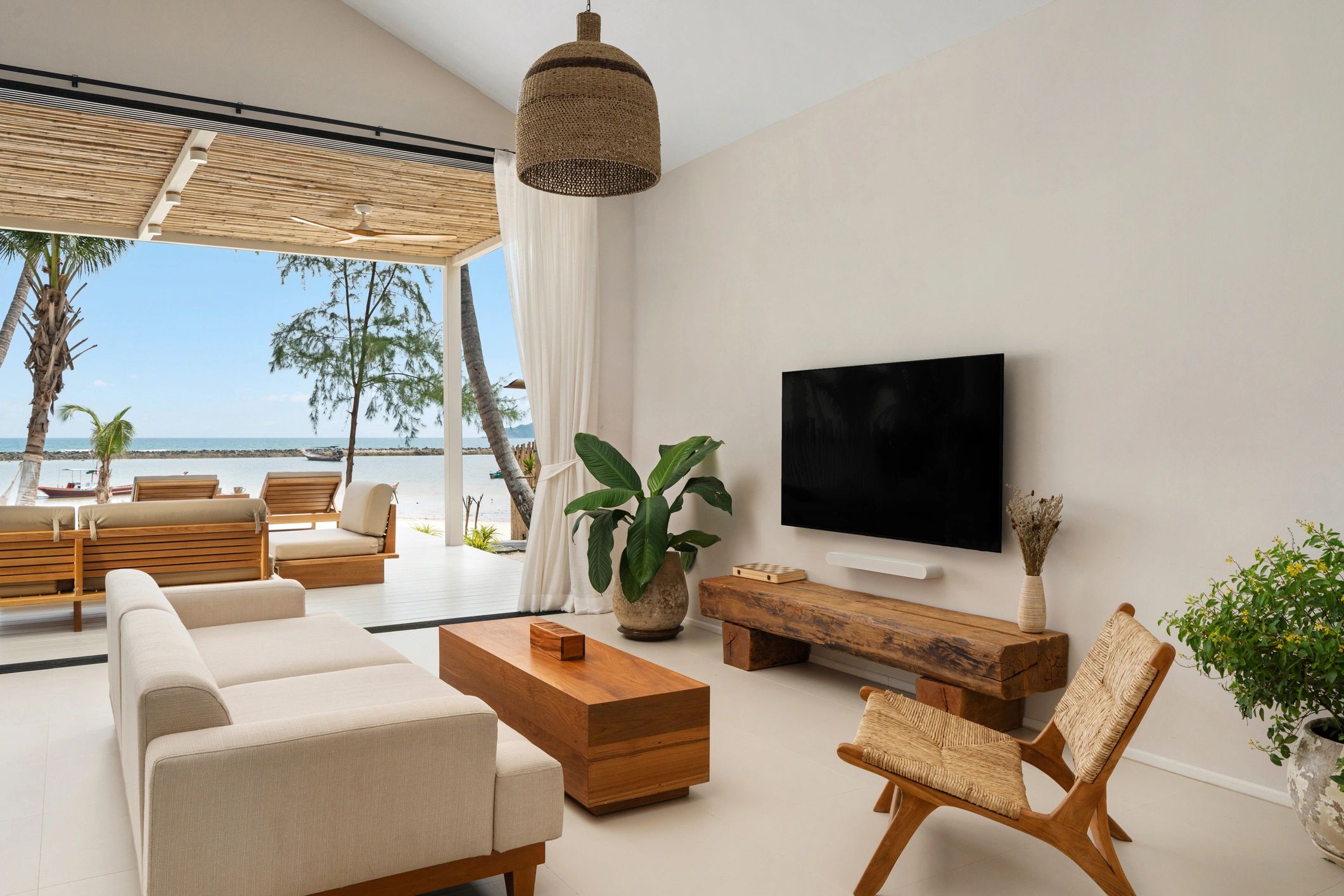 Modern staged living room interior